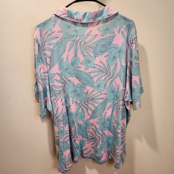 Land's End Women's Green and pink Floral plus size polo shirt 2X - Picture 6 of 11